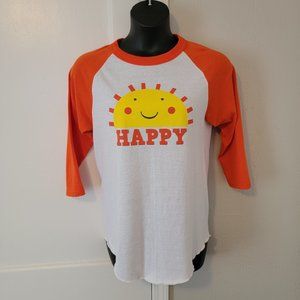 Amazing Orange Raglan Happy  T